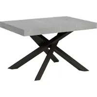 Itamoby Ausziehbarer Tisch 90x120/224 cm Volantis Cemento Anthrazit Gestell