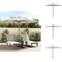 vidaXL Sonnenschirm mit Holzmast Sandfarben 299x240 cm - Sonnenschirme & Sonnenschutze