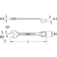Ks Tools Ringmaulschlüssel gekröpft 1.15/16" - 517.2632