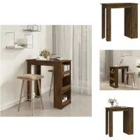 vidaXL Bartisch mit Regal Räuchereiche 102x50x103,5cm Holzwerkstoff - Esstische