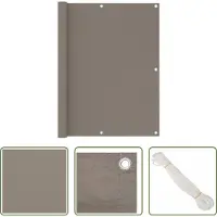The Living Store Balkon-Sichtschutz Taupe 120x600 cm Oxford-Gewebe