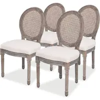 Syfax Esszimmerstühle 4 Stk. Creme Stoff