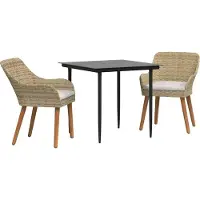 Syfax Garten Essgruppe 3 stk. Beige Poly-Rattan