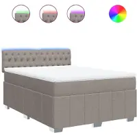 Syfax Boxspringbett mit Matratze Taupe 160x200 cm Stoff