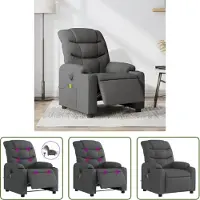 The Living Store Massagesessel Elektrisch Dunkelgrau Stoff