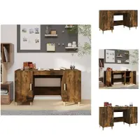 vidaXL Schreibtisch Räuchereiche 140x50x75 cm Holzwerkstoff - Schreibtische
