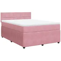 Syfax Boxspringbett mit Matratze Rosa 160x200 cm Samt