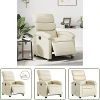 The Living Store Relaxsessel Elektrisch Creme Kunstleder