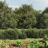 Syfax Maschendrahtzaun mit Bodenhülsen Anthrazit 1,6x25 m