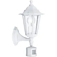 Eglo Außenwandlampe Laterna 5, weiß, Höhe 36 cm, Metall, Sensor