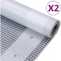 Syfax Gitter-Abdeckplanen 2 Stk. 260 g/m² 4x4 m Weiß