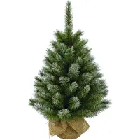 Triumph tree Pittsburgh Künstlicher Weihnachtsbaum in Jutesack - H90 x Ø56 cm - Grün Frosted