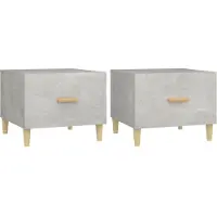 Syfax Couchtische 2 Stk. Betongrau 50x50x40 cm Holzwerkstoff