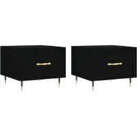 Syfax Couchtische 2 Stk. Schwarz 50x50x40 cm Holzwerkstoff