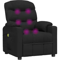 Syfax Massagesessel Elektrisch Schwarz Stoff