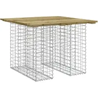 Syfax Gartentisch aus Gabionen 100x102x72 cm Kiefernholz Imprägniert