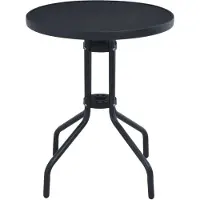 Syfax Gartentisch Schwarz 80 cm Stahl und Glas