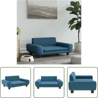 The Living Store Hundebett Blau 70x45x33 cm Samt