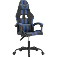 Syfax Gaming-Stuhl Schwarz und Blau Kunstleder