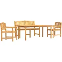 Syfax 4-tlg. Garten-Essgruppe Massivholz Teak