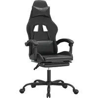 Syfax Gaming-Stuhl mit Fußstütze Schwarz Kunstleder