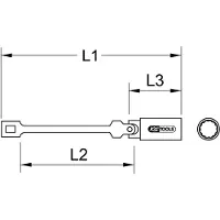 Ks Tools 3/8' Zündkerzen-Stecknuss mit Gelenk, lang, 18mm ( 517.1193 )
