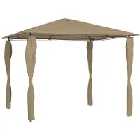 The Living Store Pavillon mit Pfostenabdeckungen 3x3x2,6 m Taupe 160 g/m²