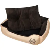 The Living Store Warmes Hundebett mit Polsterkissen L