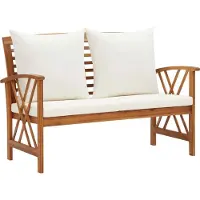The Living Store Gartenbank mit Kissen 119 cm Massivholz Akazie
