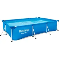 Bestway Steel Pro Frame Pool ohne Pumpe 300 x 201 x 66 cm, blau, eckig