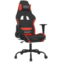 Syfax Gaming-Stuhl mit Fußstütze Schwarz und Rot Stoff