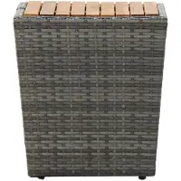 Syfax Beistelltisch Grau 41,5×41,5×43 cm Poly Rattan & Massivholz