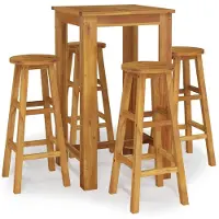 Syfax 5-tlg. Gartenbar-Set Massivholz Akazie