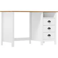 Syfax Schreibtisch Hill mit 3 Schubladen 120x50x74 cm Kiefernholz