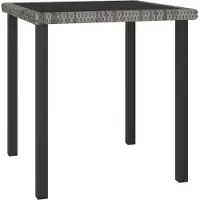 Syfax Garten-Esstisch Grau 70x70x73 cm Poly Rattan