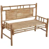 The Living Store Gartenbank mit Auflage 120 cm Bambus