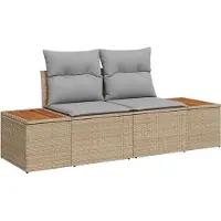 Syfax Gartensofa Beige 184 x 62 x 85cm Poly-Rattan
