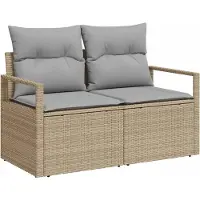 Syfax Garten-Sofa mit Kissen 120 x 62 x 69 cm Poly-Rattan
