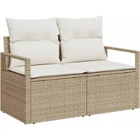 Syfax Garten-Sofa mit Kissen 120 x 62 x 69 cm Poly-Rattan