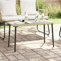 Syfax Gartentisch Natur 80 x 40 x 45 cm Poly-Rattan