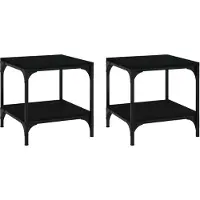 Syfax Beistelltische 2 Stk. Schwarz 40x40x40 cm Holzwerkstoff