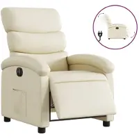 Syfax Relaxsessel Elektrisch Creme Kunstleder