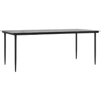 Syfax Garten-Esstisch Schwarz 200x100x74 cm Stahl und Hartglas