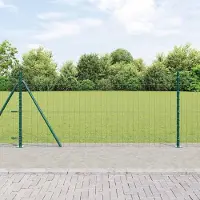 Syfax Euro-Zaun mit Betonsockel 25 x 1 m PVC-beschichteter Stahl Grün