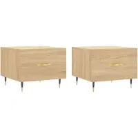 Syfax Couchtische 2 Stk. Sonoma-Eiche 50x50x40 cm Holzwerkstoff