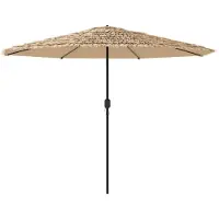 Syfax Sonnenschirm mit LED und Stahlmast Braun 324x324x247 cm