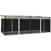 Syfax Pavillon mit Netzwänden Creme 6x3 m Stahl