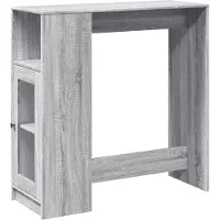Syfax Bartisch mit Regal Grau Sonoma 101x40x103,5 cm Holzwerkstoff