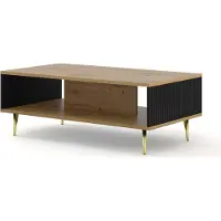 Furnlux Classic FURNLUX Couchtisch Ravenna B Beige Und Schwarz Und Gold 90cm / Hauptfarbe: Braun / Abmessungen: 90 x 43 x 60 cm