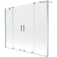 Mexen Velar Duo Zweiflügelige Duschabtrennung, verschiebbar 180 x 150 cm, transparent, Chrom - 896-180-000-02-01